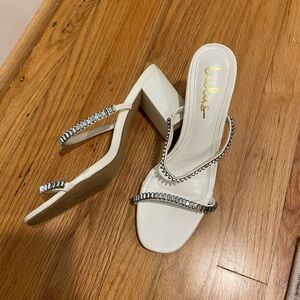 Lulus white jeweled heels